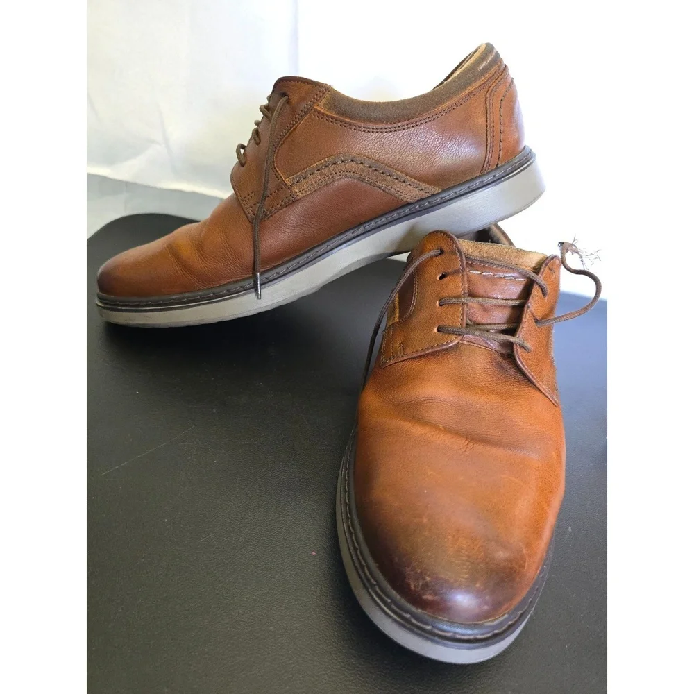 Clarks Unstructured Mens Leather Lace-Up Shoes Size 9